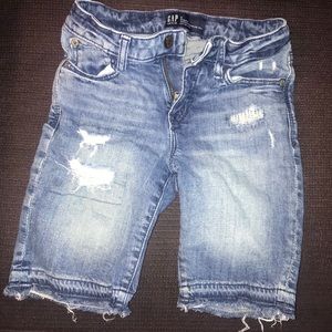 Girls stretch jean Bermuda shorts